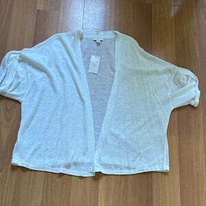 NWT J Jill White Open-Front Cardigan size LP